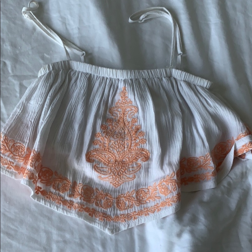 LA Hearts Peach and White Tank